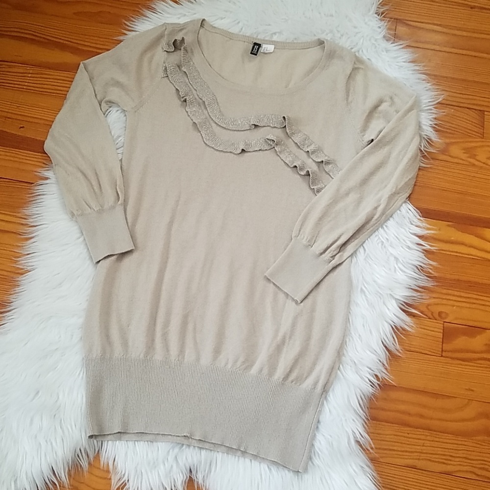 H & M Divide Tan Sweater